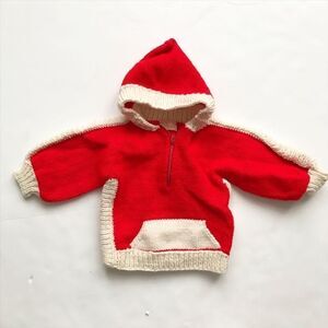 Vintage Leah hooded knit half zip sweater EUC fits like 18-24 months
